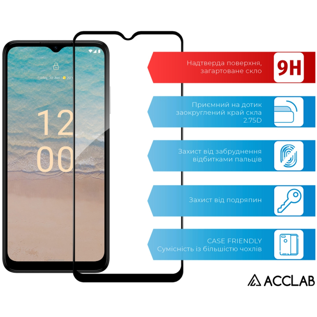 Скло захисне ACCLAB Full Glue Nokia G22 Black (1283126582158) - зображення 3