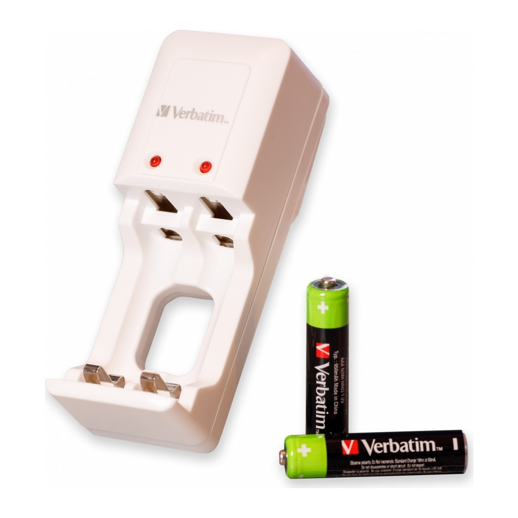 Зарядний пристрій для акумуляторів Verbatim Compact Charger EU Plug + 2*ААА (49944) - зображення 2