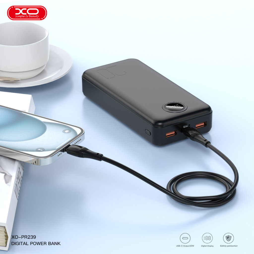 Батарея універсальна XO 20000mAh, PD/20W, QC/22.5W, black (PR239_Black) - зображення 5