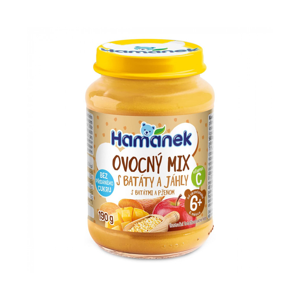 Дитяче пюре Hamanek Фруктовий мікс з бататом і пшоном 190 г (8595139799632) - зображення 1
