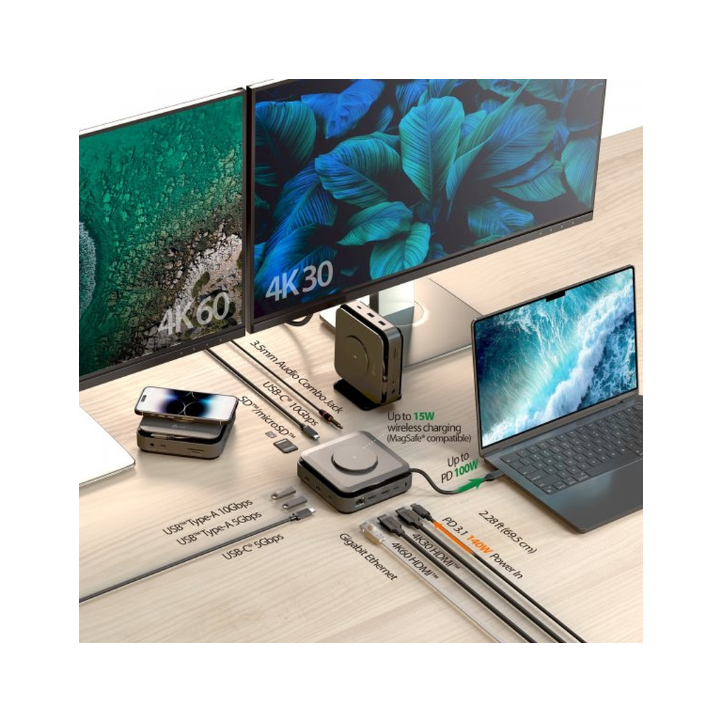 Порт-реплікатор J5create Dock-Station USB-C 10-in-1 (HDMI/PD/USB-A/USB-C/LAN) (JCD3199-N) - зображення 6