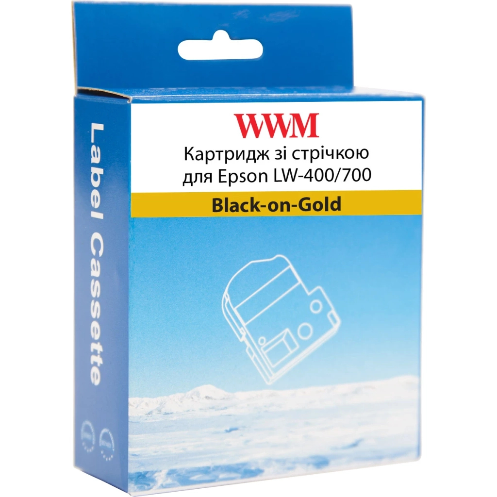 Стрічка для принтера етикеток WWM для Epson LW-400/700 6mm х 8m Black-on-Gold (WWM-SM6Z) - зображення 2