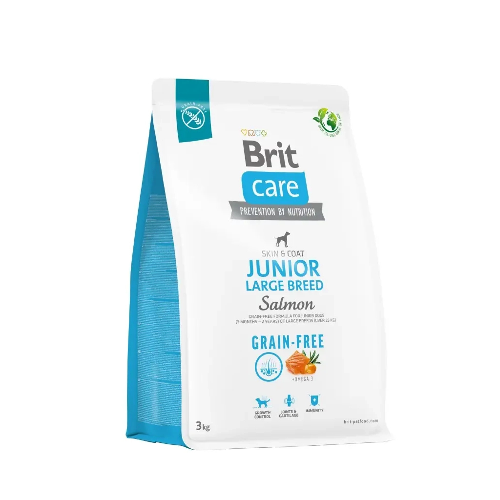 Сухий корм для собак Brit Care Dog Grain-free Junior Large Breed для великих порід з лососем 3 кг (8595602558872) - зображення 1