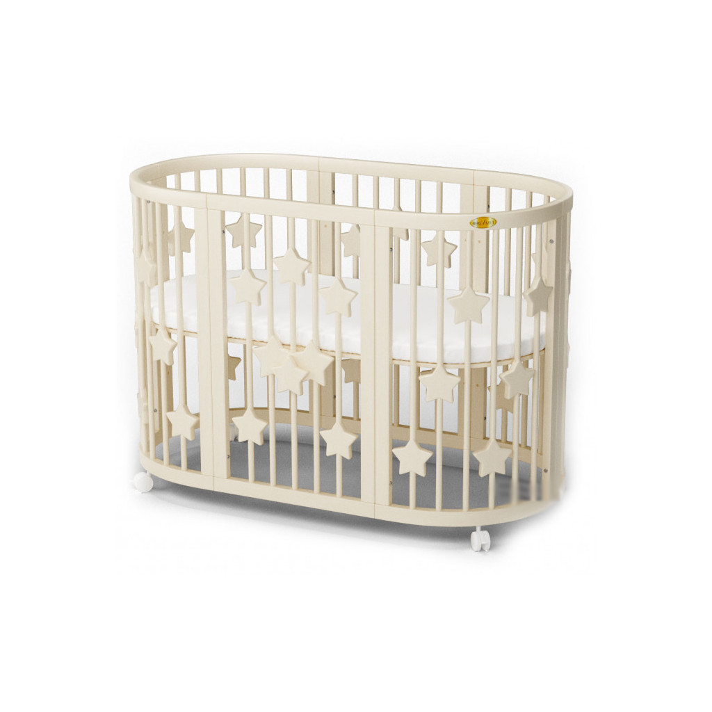 Ліжечко Ingvart SMART BED ROUND із зірочками сл. кістка (1351015) - зображення 1