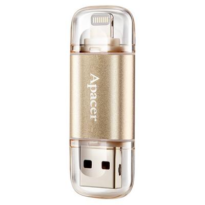 USB флеш накопичувач Apacer 128GB AH190 Gold USB 3.1/Lightning (AP128GAH190C-1) - зображення 3