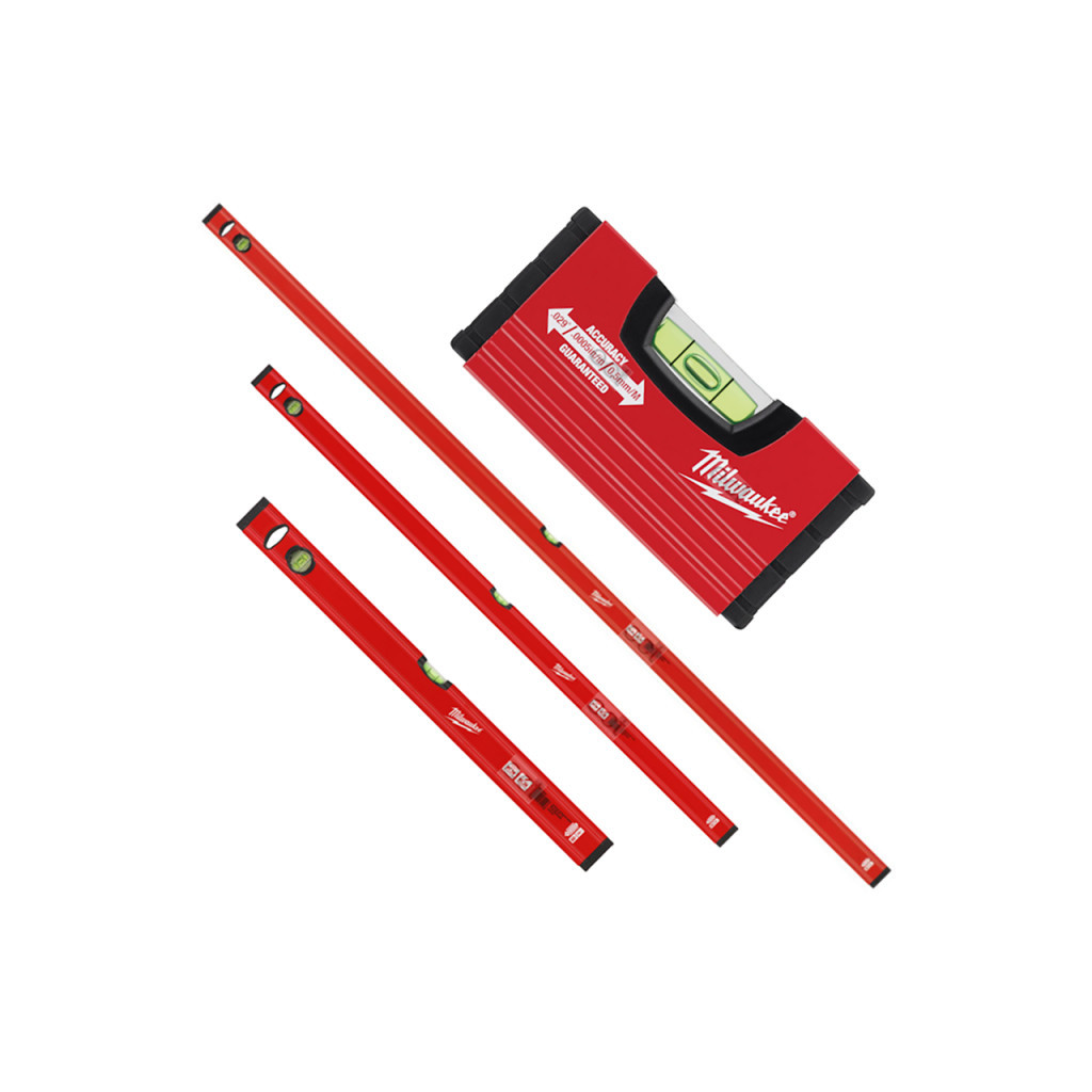 Рівень Milwaukee набір Slim 10/60/120/180cm, 4 пр. (4932478898) - зображення 1