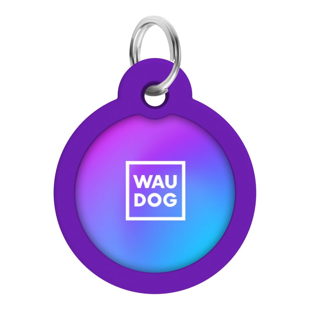 Адресник для тварин WAUDOG Smart ID з QR паспортом "Градієнт фіолетовий", коло 30 мм (230-4034) - зображення 2