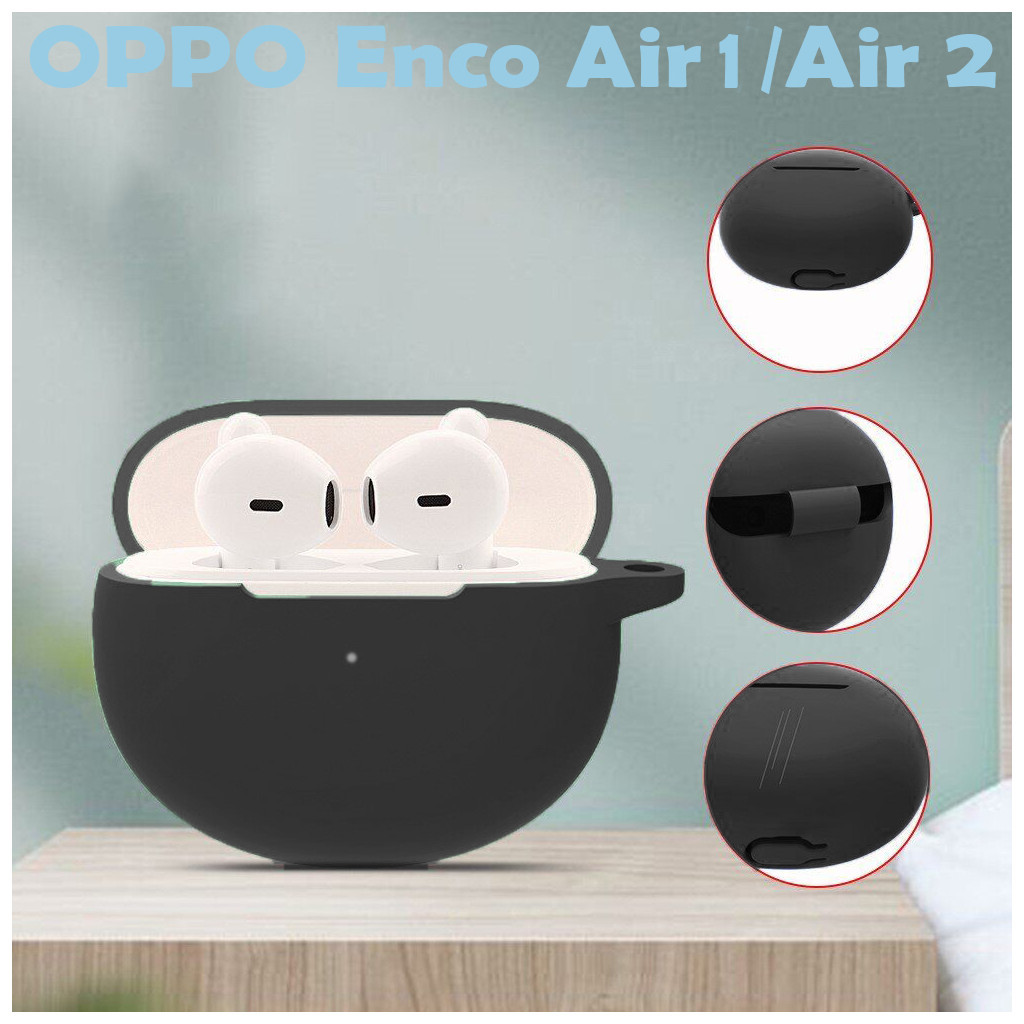 Чохол для навушників BeCover Silicon для OPPO Enco Air 1 / Air 2 Black (709568) - изображение 2