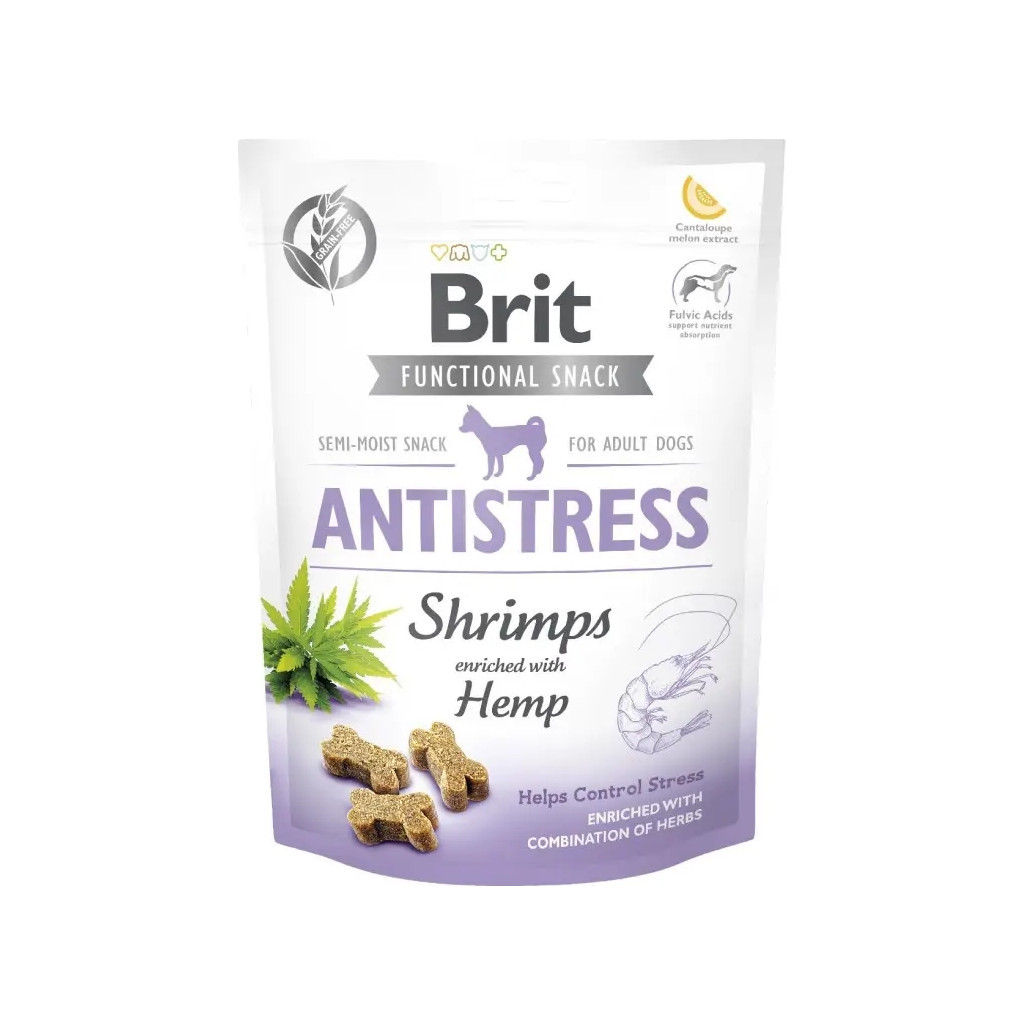Ласощі для собак Brit Care Functional Antistress 150 г - креветка (8595602539987) - зображення 1