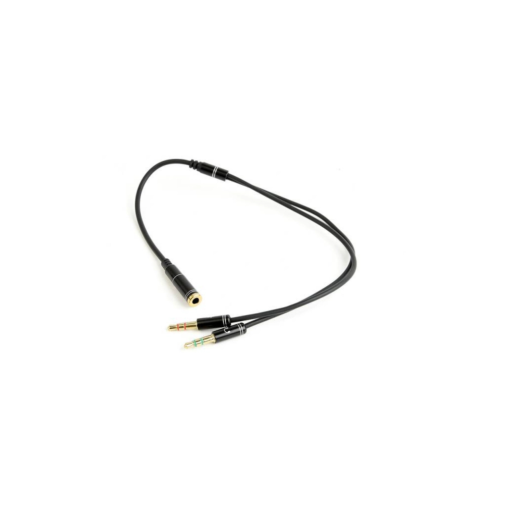 Кабель мультимедійний 3.5mm F to 2x3.5mm M 0.4m (4pin) black XoKo (AC-009) - изображение 3