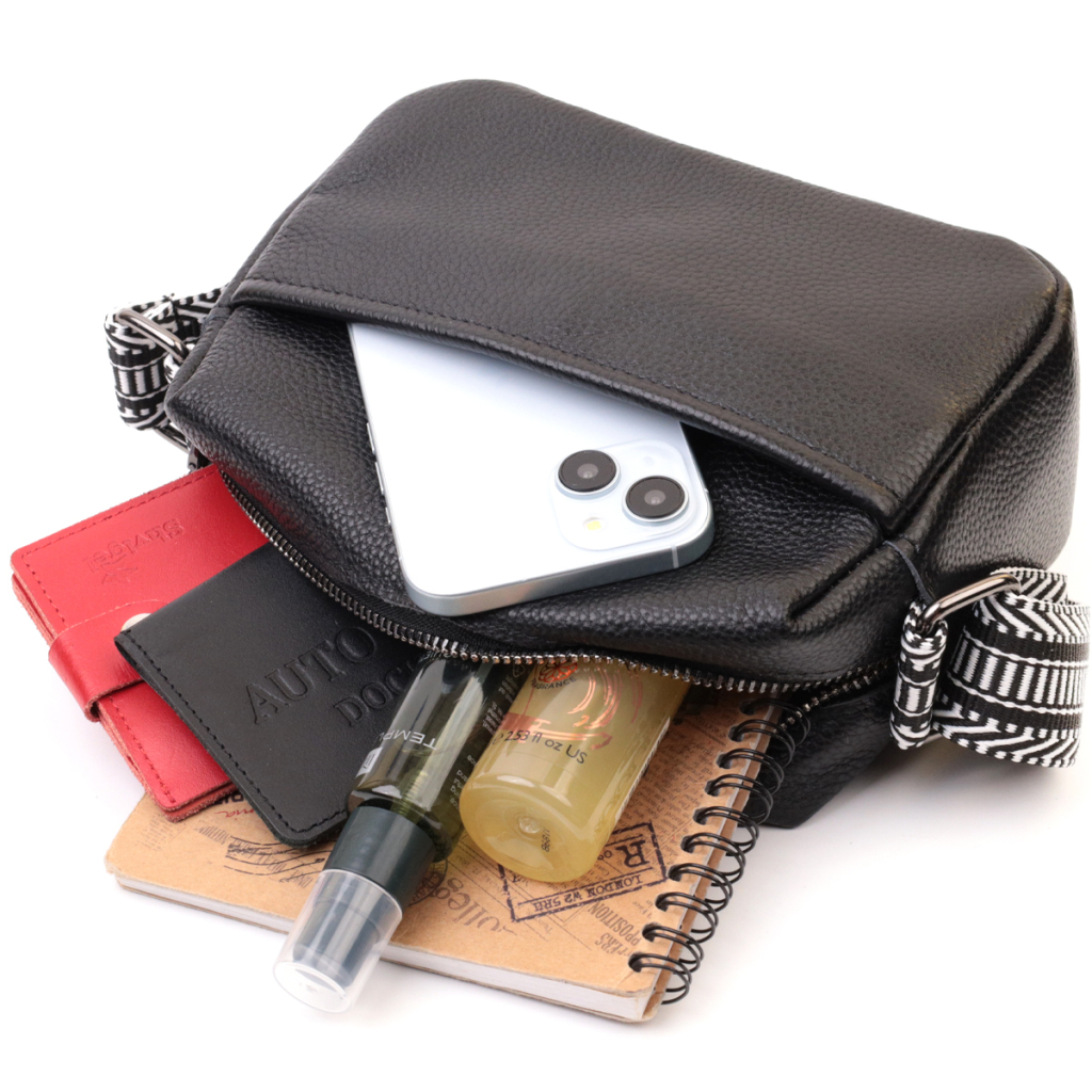 Сумка Vintage З натуральної шкіри Чорна (22606) - зображення 10