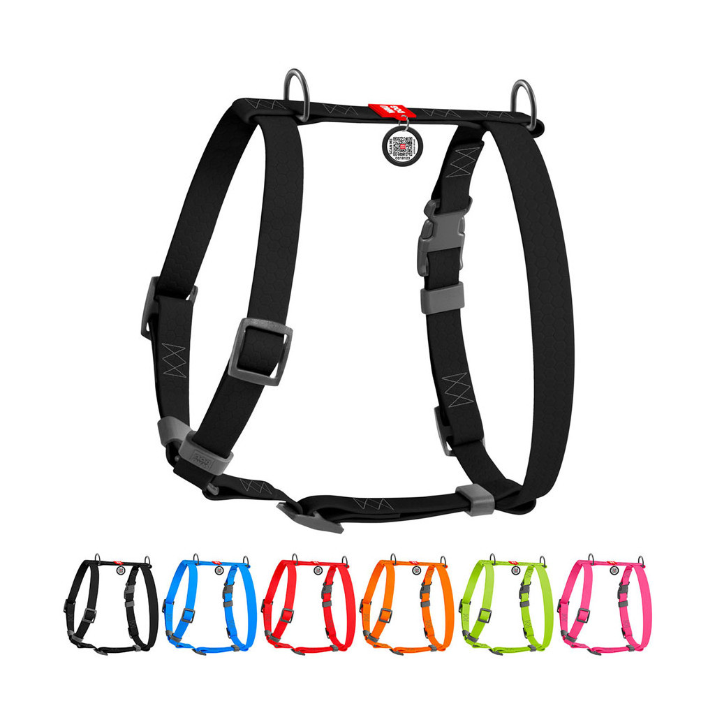 Шлея для собак WAUDOG Waterproof Н-подібна анатомічна L чорна (32631) - зображення 1