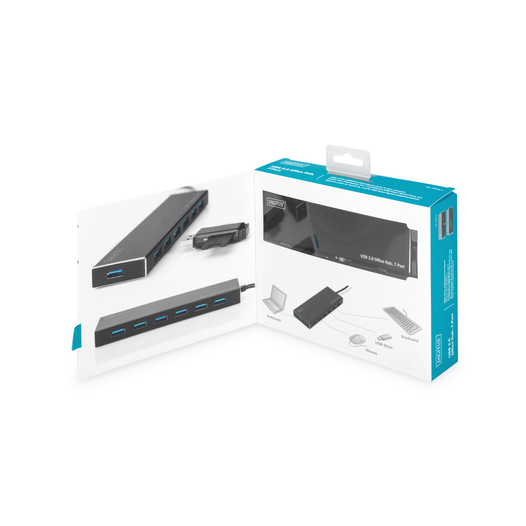 Концентратор Digitus USB 3.0 Hub, 7 Port (DA-70241-1) - зображення 8