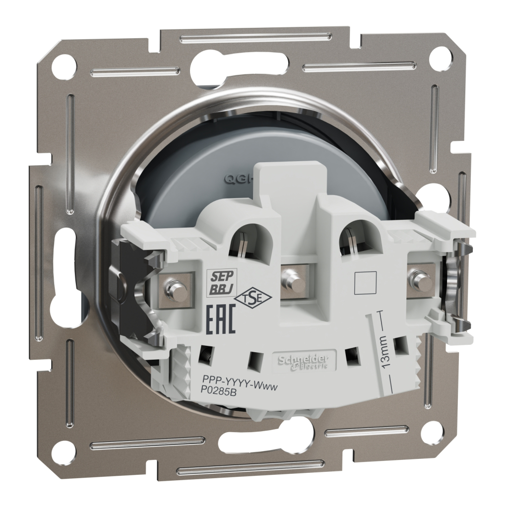 Розетка Schneider Electric ASFORA без заземлення сталь (EPH3000162) - изображение 7