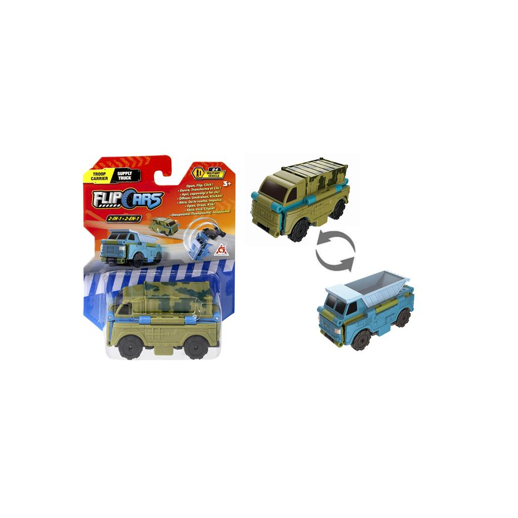 Машина Flip Cars 2 в 1 Військова вантажівка і Самоскид (EU463875-27) - зображення 1