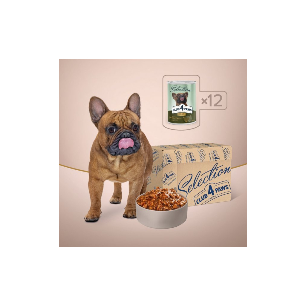 Консерви для собак Club 4 Paws Selection Паштет з куркою та ягням 400 г (4820215368681) - зображення 7