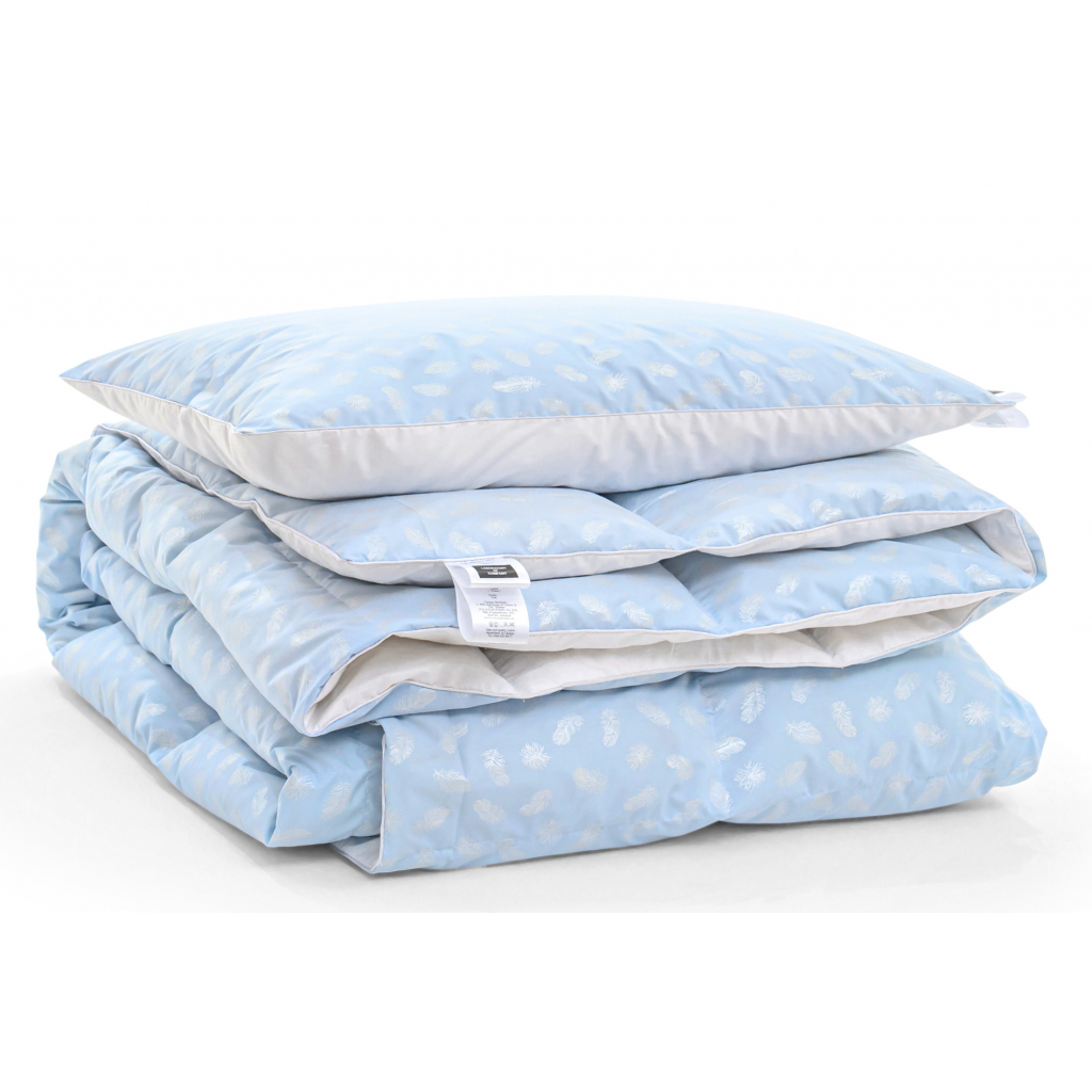 Ковдра MirSon Набір №2160 Bio-Blue Зима 90% пух 140х205 + подушка (2200003022346) - зображення 3