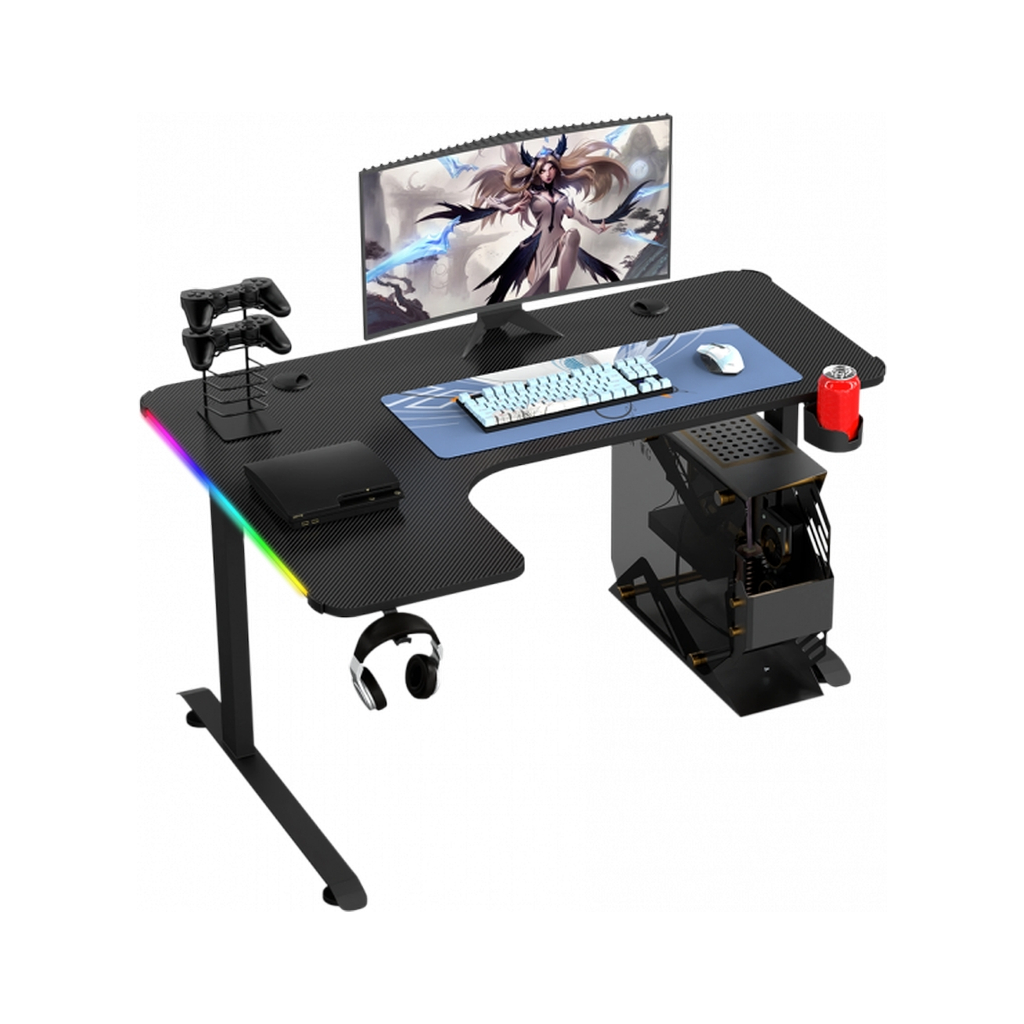 Комп'ютерний стіл GT Racer T-1217 Black (T-1217 (160x60-100x73) Black) - зображення 2