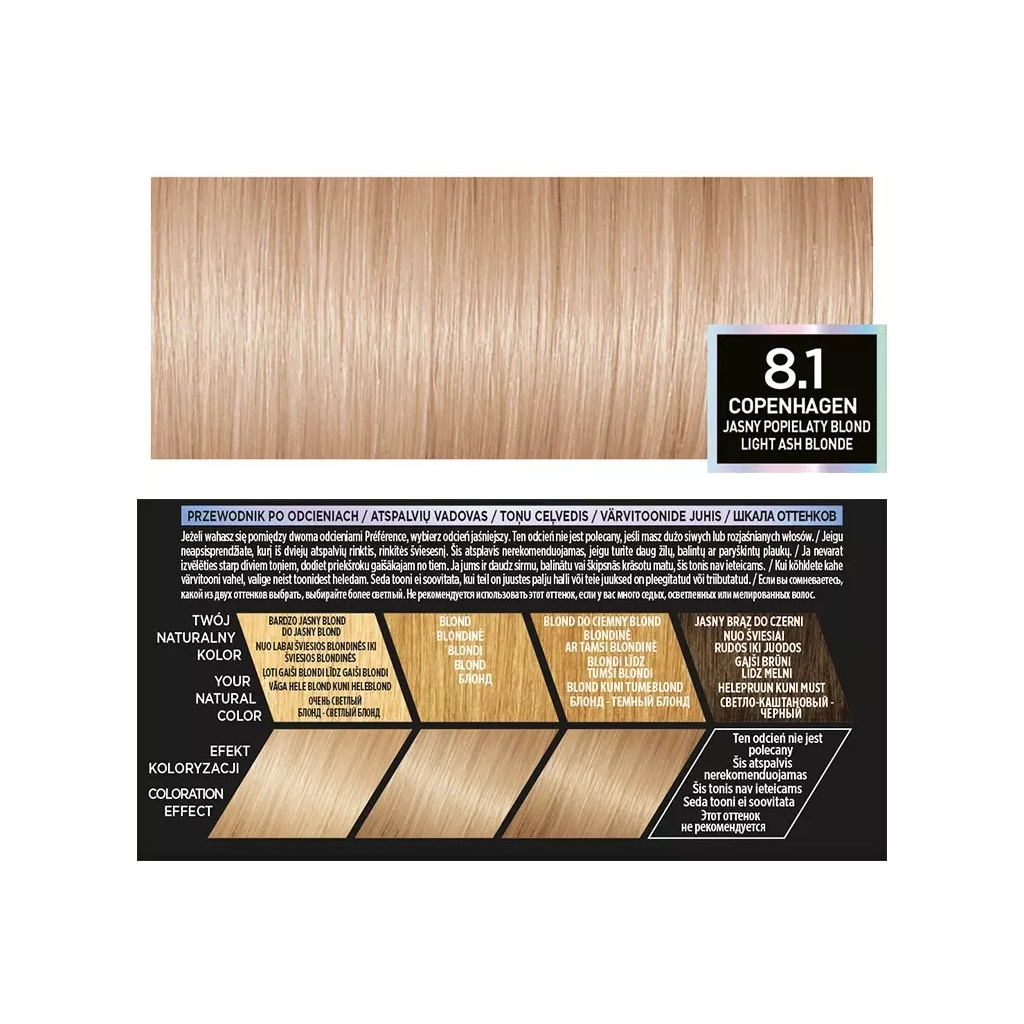 Фарба для волосся L'Oreal Paris Preference 8.1 - Копенгаген світло-русявий попелястий (3600523948536) - зображення 3