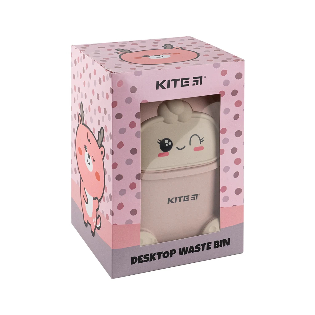 Кошик для паперів Kite Настільний контейнер для сміття, рожевий (K24-009-5) - зображення 5
