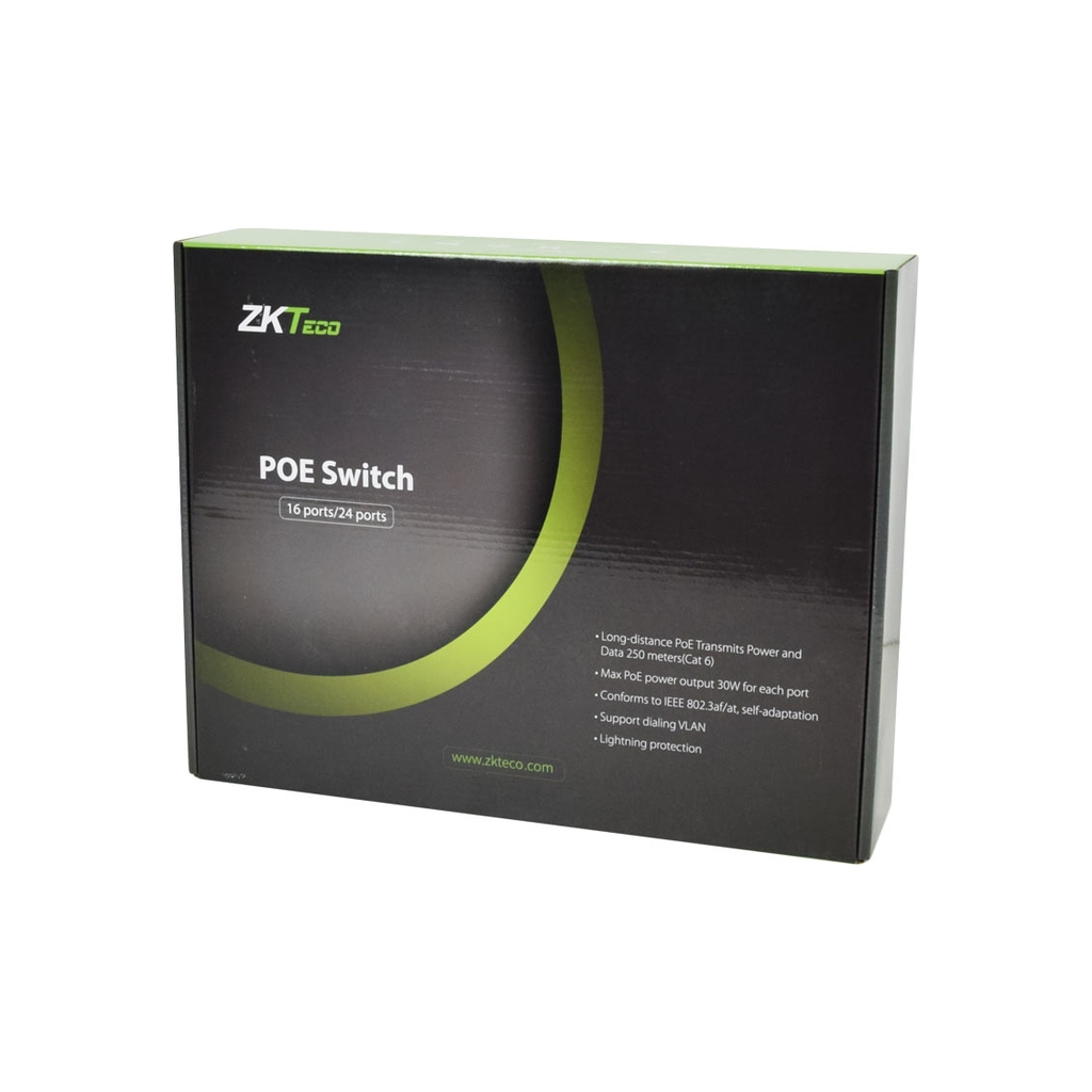 Комутатор мережевий ZKTeco ZK-PoE1621N-200W (ZK-PoE1621N(S)-200W) - зображення 4