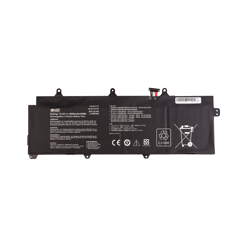 Акумулятор до ноутбука ASUS ROG Zephyrus (C41N1712) 15.2V 3000mAh PowerPlant (NB431908) - зображення 1
