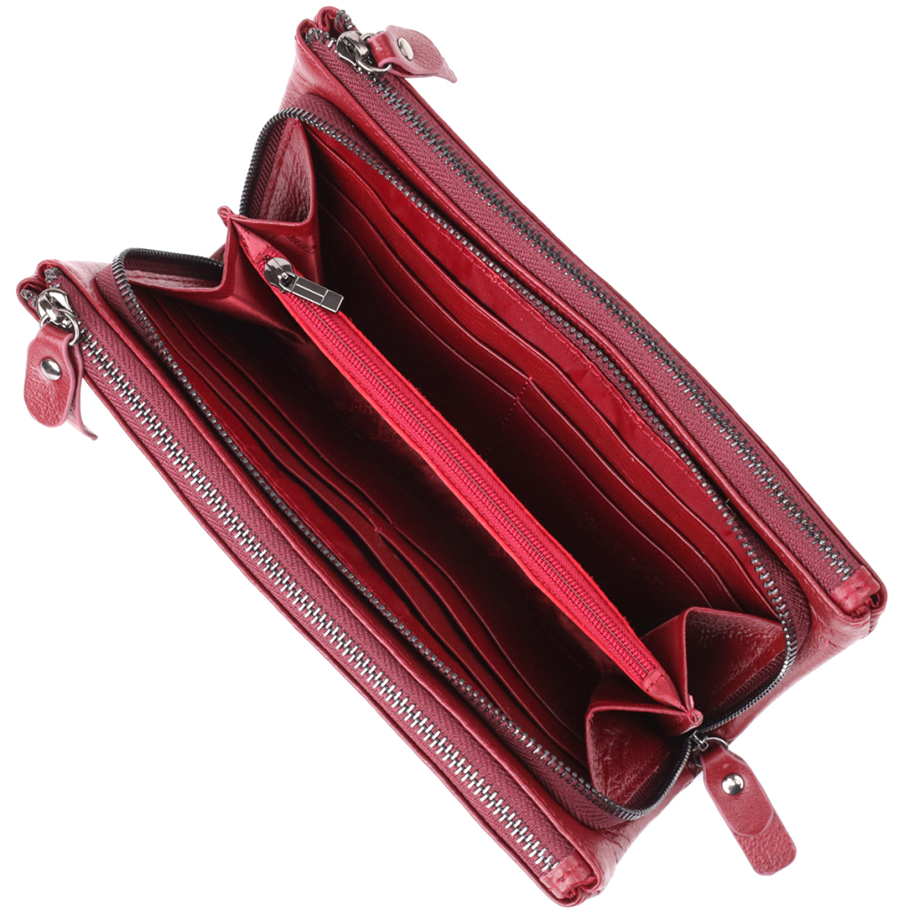 Гаманець ST Leather Шкіряний Бордовий (23108) - зображення 6