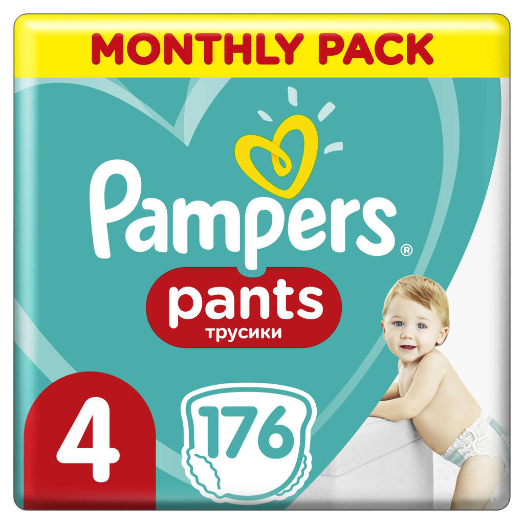 Підгузки Pampers трусики Pants Maxi Розмір 4 (9-15 кг), 176 шт (8001090807922) - зображення 1