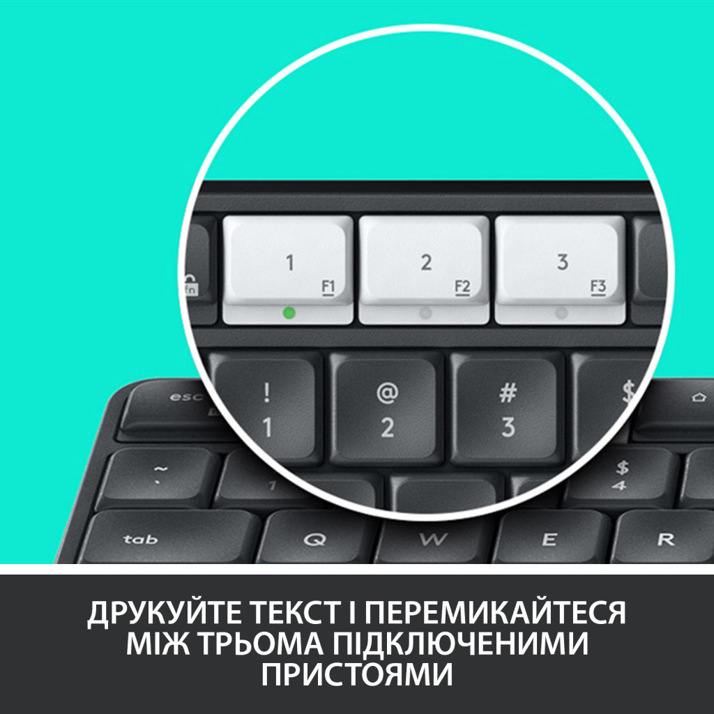Клавіатура Logitech K375s Multi-Device Wireless UA Graphite (920-008181) - зображення 2