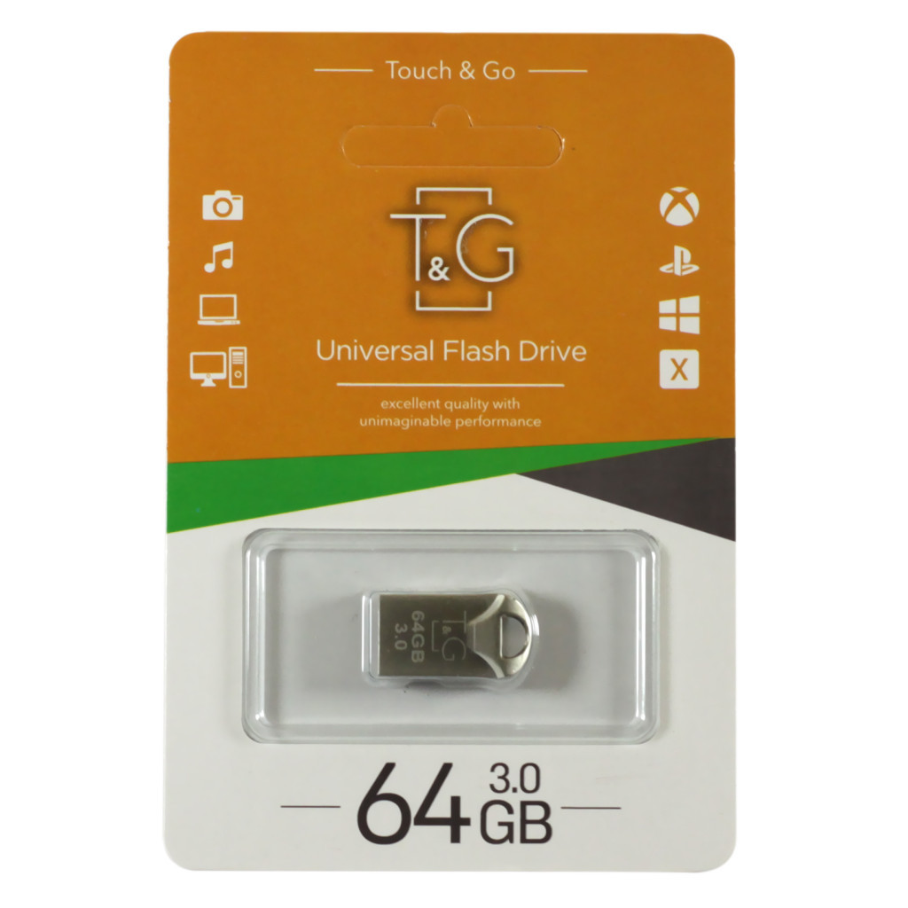 USB флеш накопичувач T&G 64GB 106 Metal Series Silver USB 3.0 (TG106-64G3) - зображення 1