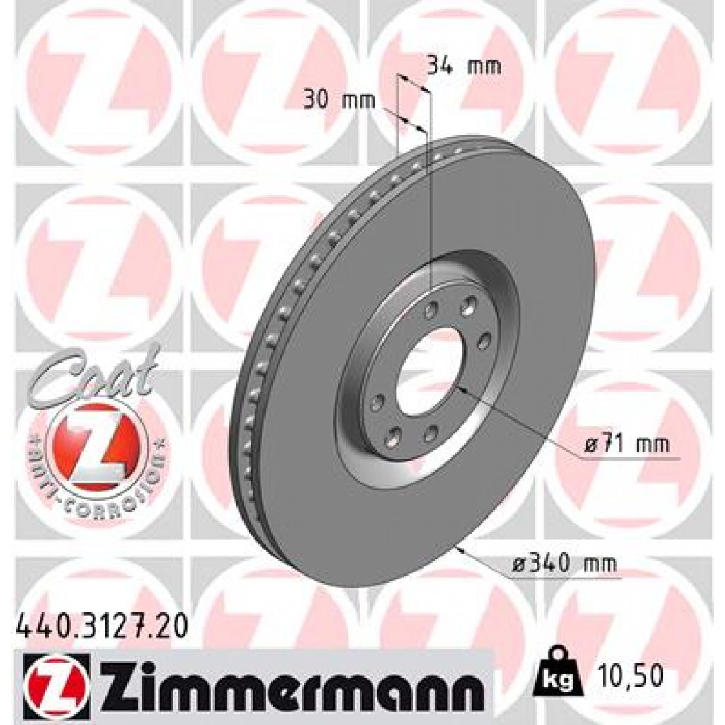 Гальмівний диск ZIMMERMANN 440.3127.20 - зображення 1