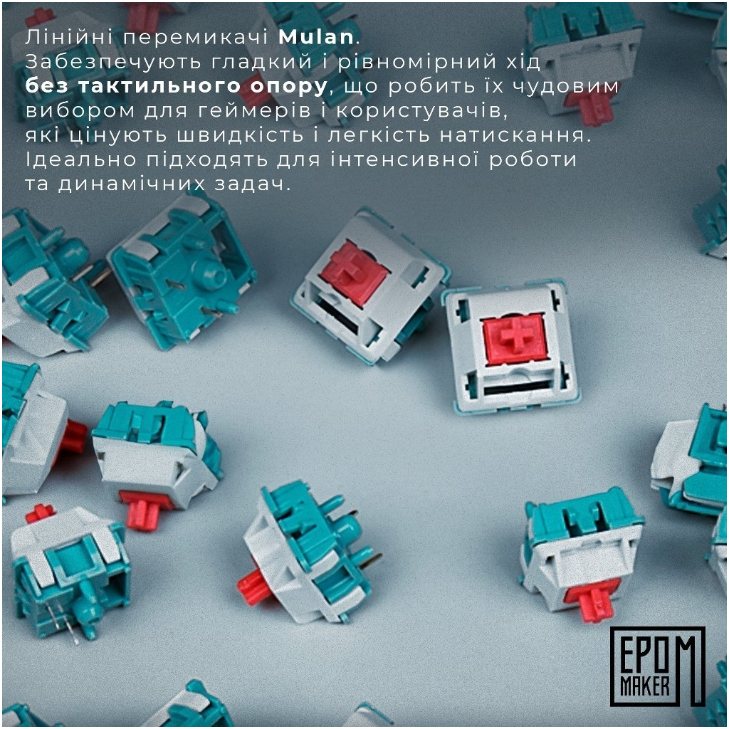 Клавіатура Epomaker Shadow-S TKL Mulan Switch Hot-Swap LCD Screen RGB Wireless/Bluetooth/USB UA White (SHS-W-M) - изображение 8