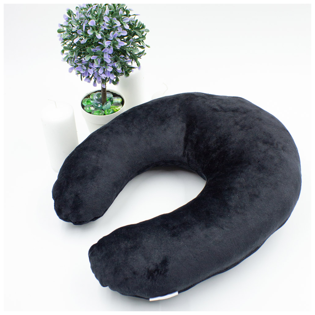 Подушка MirSon для подорожей №8752 Velvet Line 28-0007 Black 50% Memory (2200006348375) - изображение 4