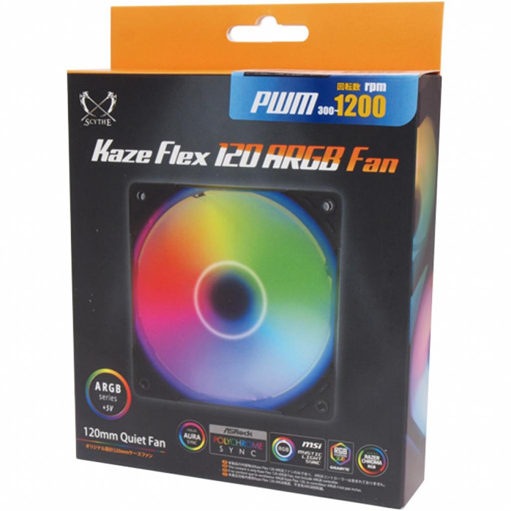Кулер до корпусу Scythe Kaze Flex 120 mm ARGB PWM (KF1225FD12AR-P) - зображення 6