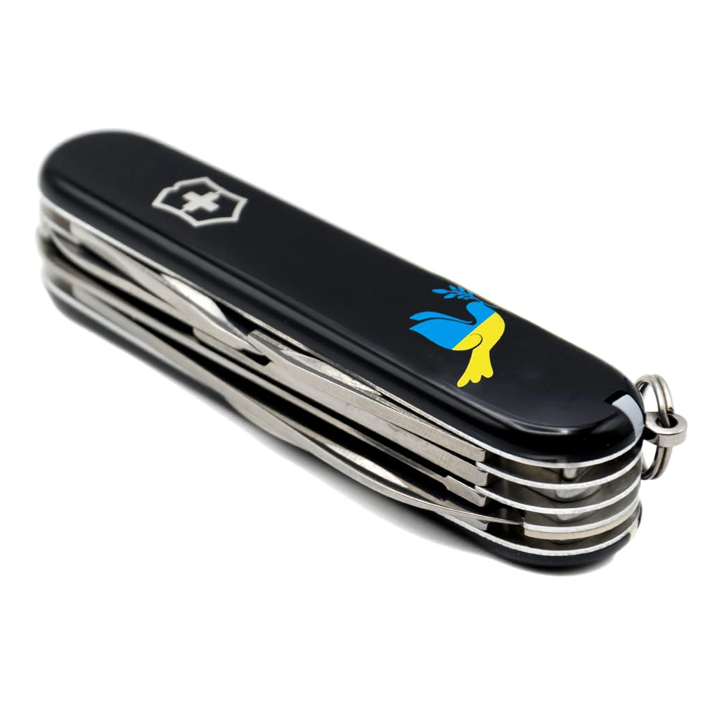 Ніж Victorinox Huntsman Ukraine Black "Голуб Миру Жовто-Блакитний" (1.3713.3_T1036u) - зображення 7