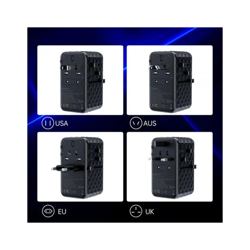 Зарядний пристрій Choetech 4xUSB 100W PD (2хUSB-C+2хUSB-A) сharger diamond model black (PD6028-BK) - зображення 5