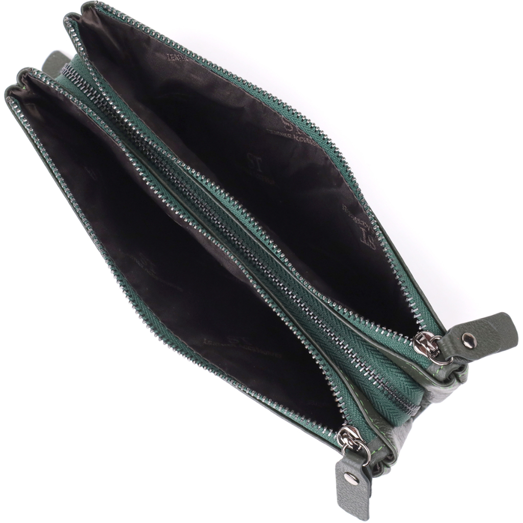 Гаманець ST Leather Шкіряний на три відділення Зелений (23110) - зображення 5