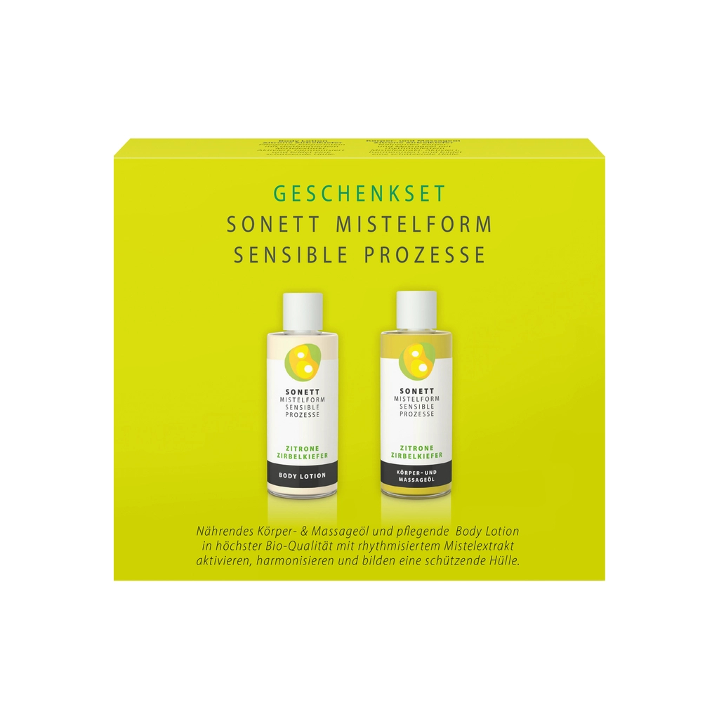 Набір косметики Sonett Органічний подарунковий набір Сосна та лимон Для тіла та масажу 2 x 50 мл (4007547771505) - picture 1