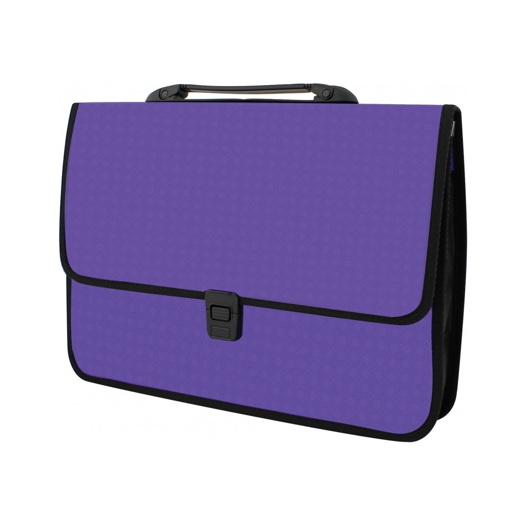 Папка - портфель Economix на застібці, фактура Вишиванка, фіолетовий (E31641-12) - зображення 1
