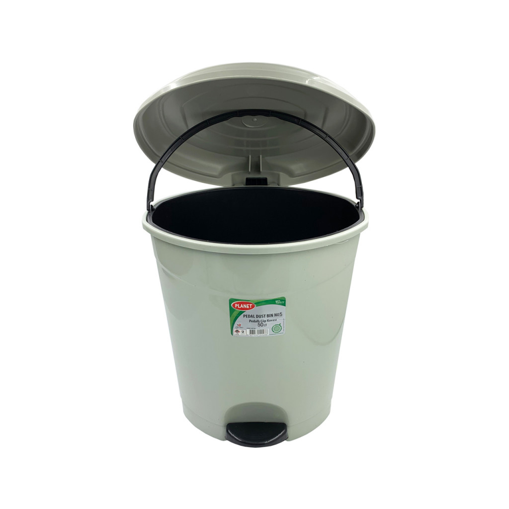 Контейнер для сміття Planet Household №5 з педаллю сірий 50 л (10595) - изображение 3