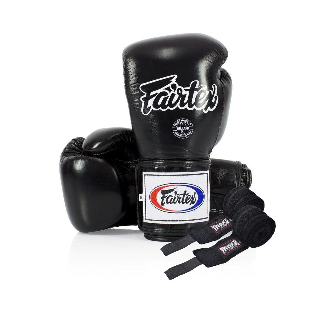 Боксерські рукавички Fairtex BGV5 Black 10 унцій (бинти в комплекті) (BGV5_10oz_Black) - зображення 1