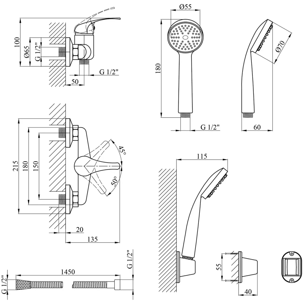 Душовий гарнітур Agua Leon-C050 (CV012076) - изображение 7