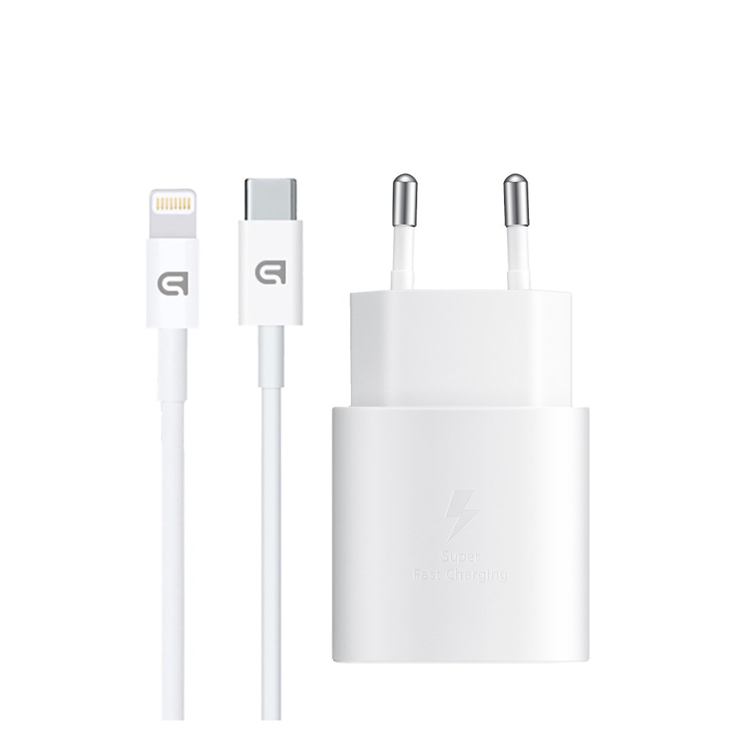 Зарядний пристрій Armorstandart AR-TA800W USB-C 25W White + cable USB-C to Lightning (ARM77719) - зображення 1