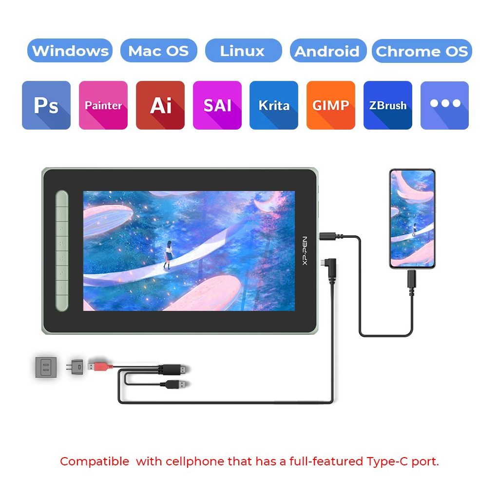 Планшет-монітор XP-Pen Artist 12 Pen Display (2nd Gen) Green (JPCD120FH_G) - зображення 7