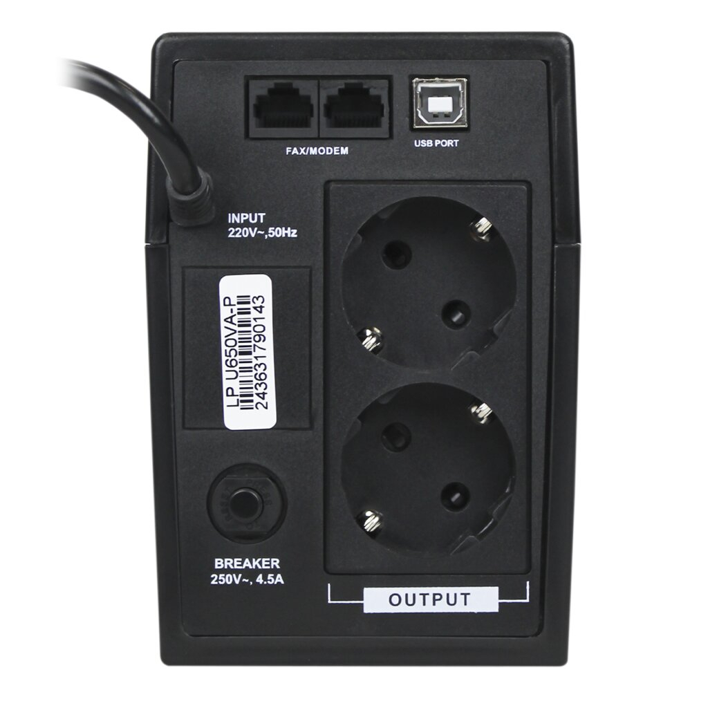 Пристрій безперебійного живлення LogicPower U650VA-P USB (2436) - зображення 4