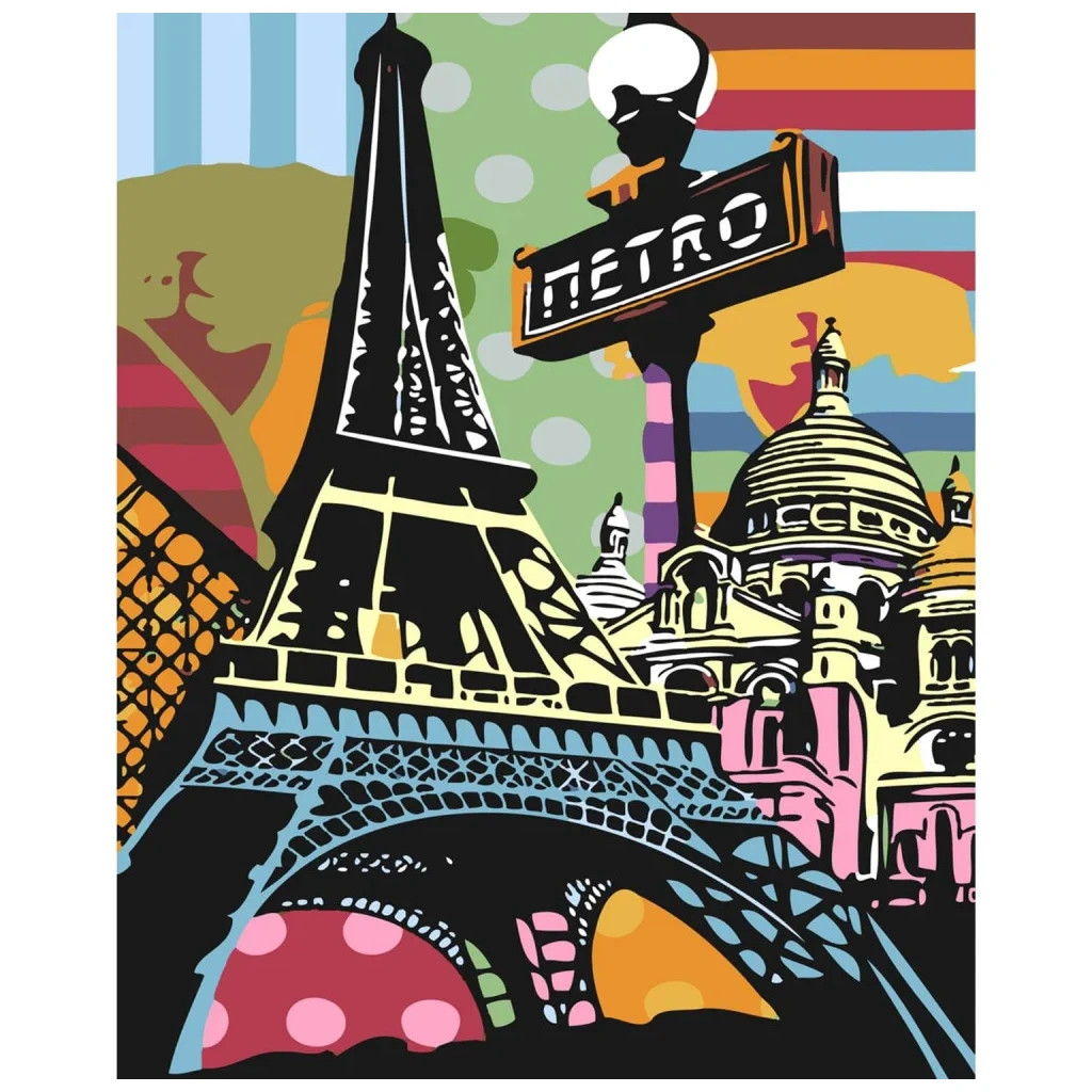 Картина по номерам Strateg Поп-арт Парижу 40х50 см (SY6242) - зображення 1