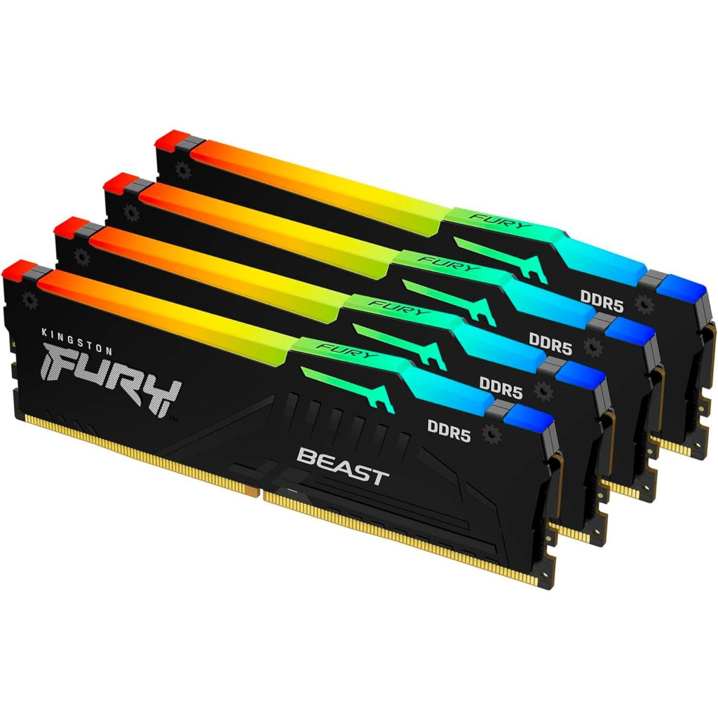 Модуль пам'яті для комп'ютера DDR5 128GB (4x32GB) 5600 MHz Beast RGB XMP Kingston Fury (ex.HyperX) (KF556C40BBAK4-128) - зображення 2