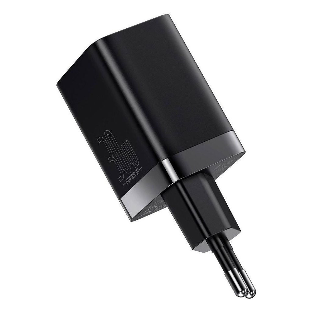 Зарядний пристрій Baseus Super Si Pro Quick Charger C+U 30W black (CCSUPP-E01) - зображення 4