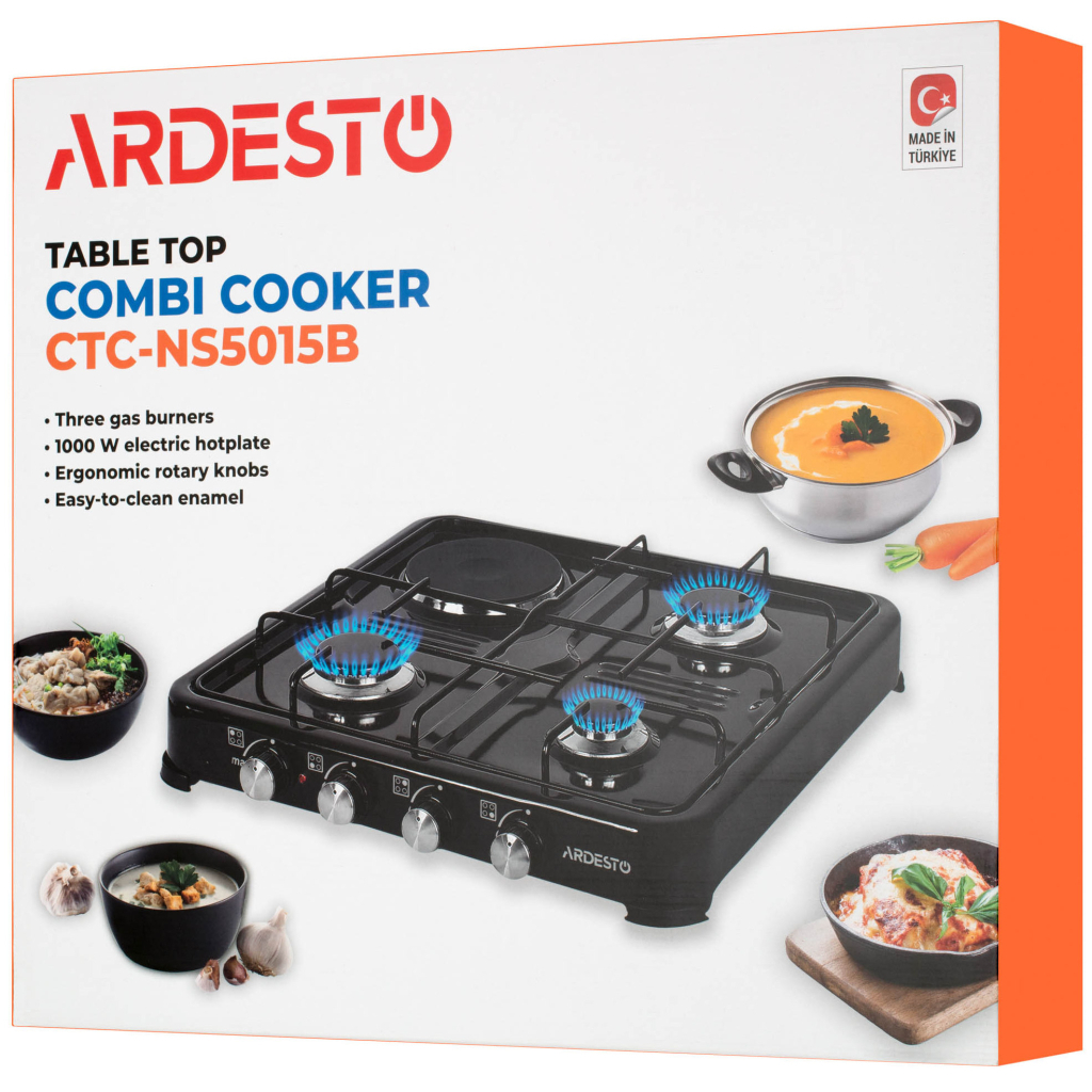 Плита Ardesto CTC-NS5015B, тип газу LPG, 3 алюмін. газ. пальника, 1 електрич. ко (CTC-NS5015B) - изображение 7