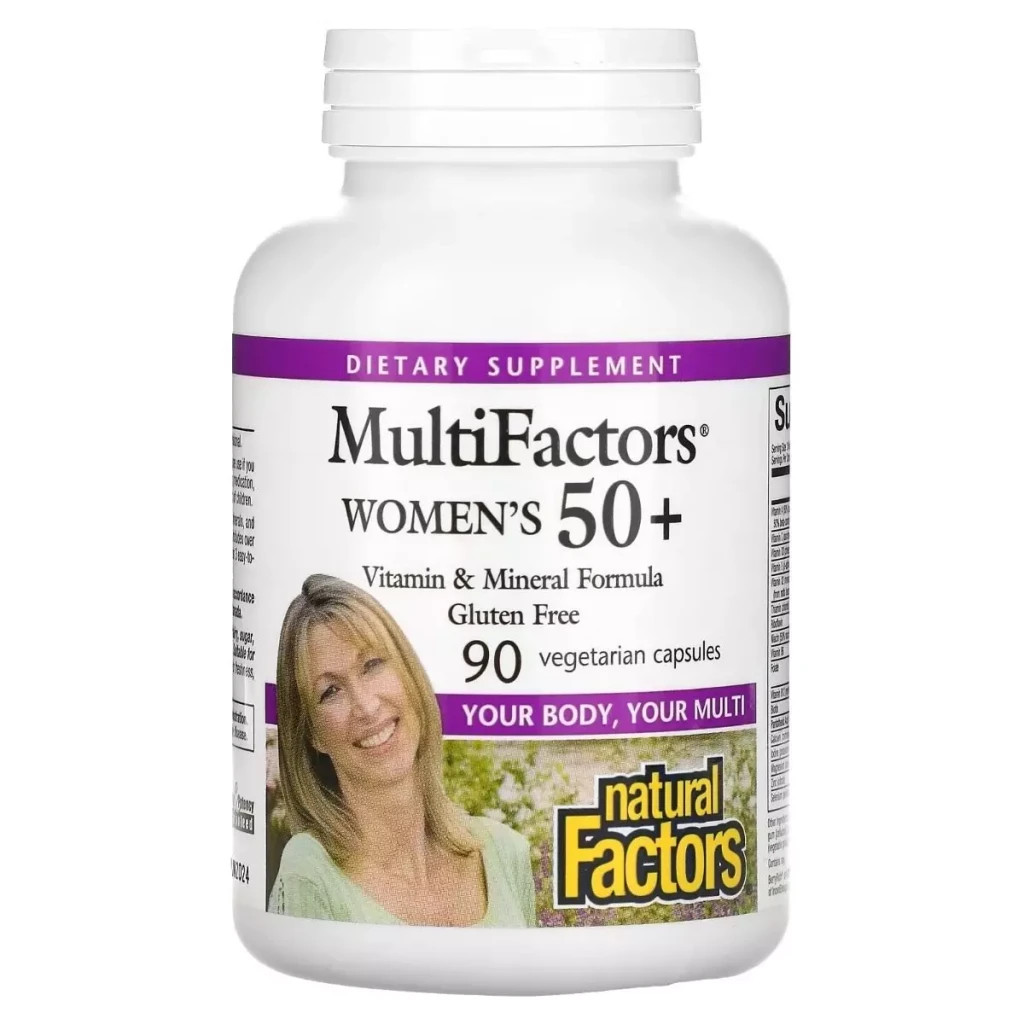 Мультивітамін Natural Factors Мультивітаміни для жінок 50+, MultiFactors, Women's 50+, 90 вегетар (NFS-01587) - зображення 1